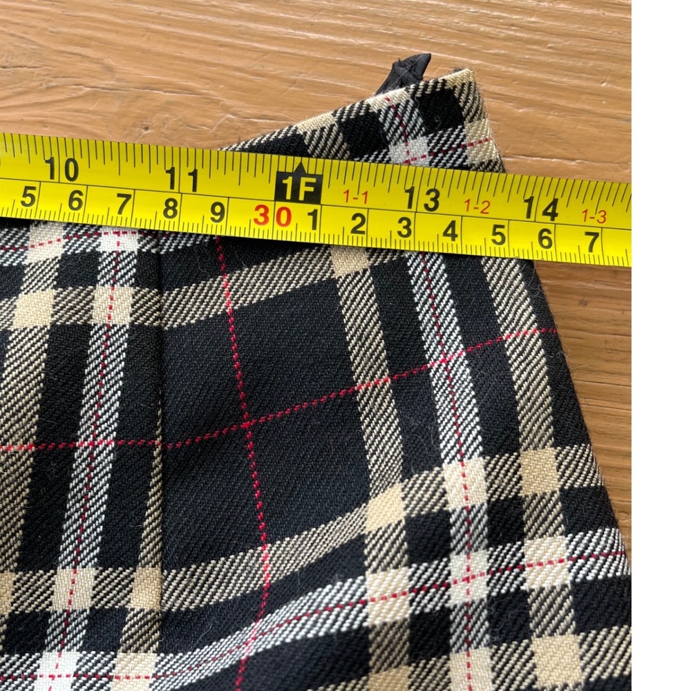 Talbots Black Plaid Straight Leg Trousers Side Zip Tartan Dress Pants Womens - Picture 6 of 6